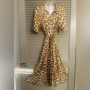 H&M Premium Selection Leopard Print Long Sleeve Dress-Sold Out